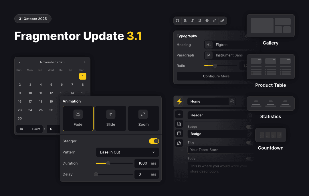 Animations, Text Styles, New Fragments & More!