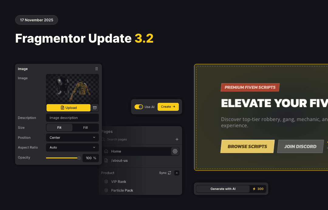 AI Generation, Image Uploads & Usability Improvements