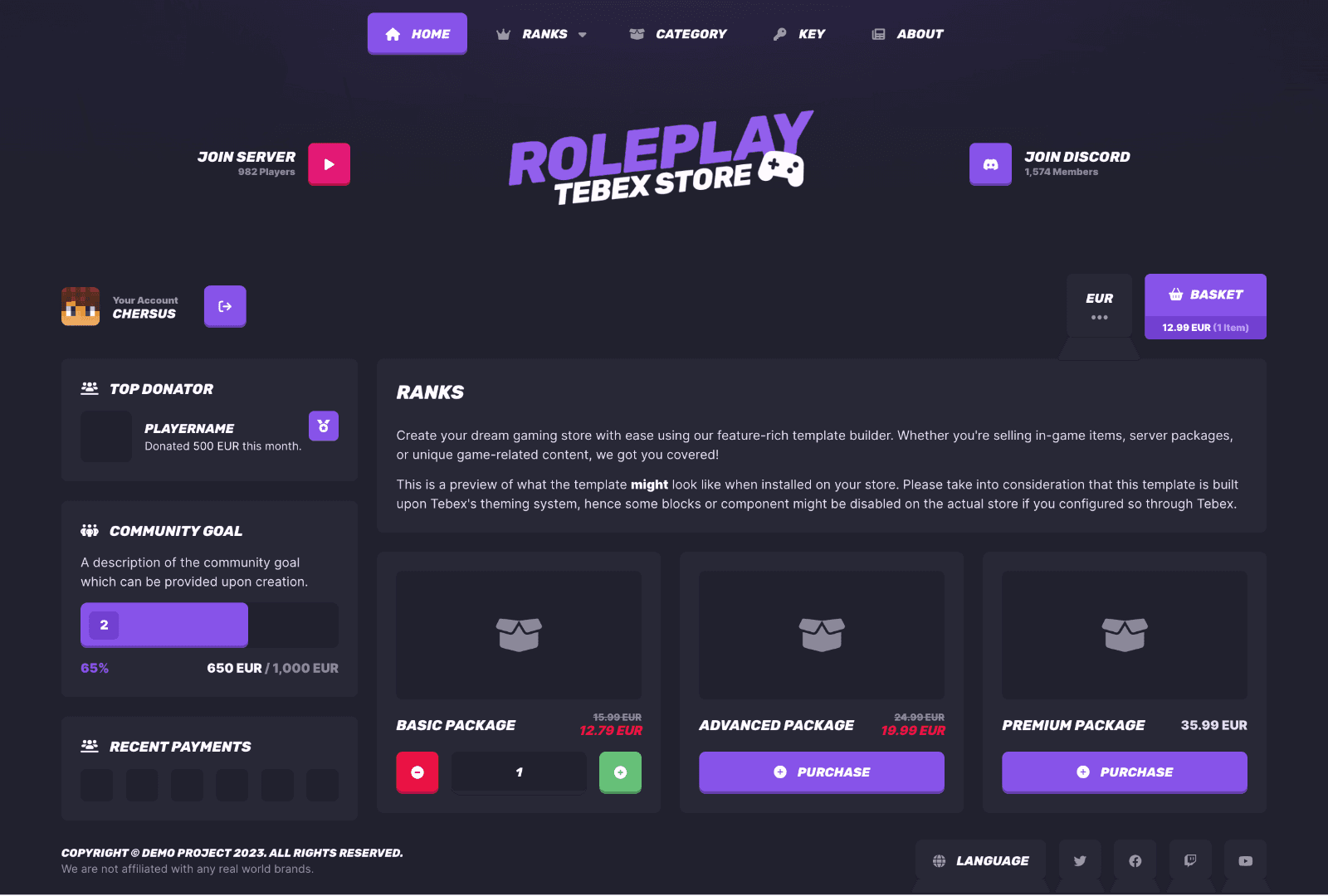 Fragmentor Tebex Template Builder