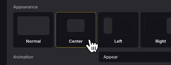 Page appearance settings