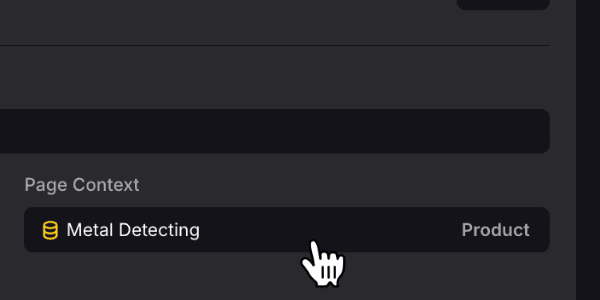 Context field in page settings