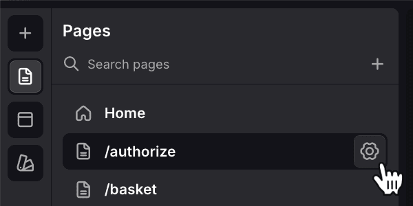 Page settings button