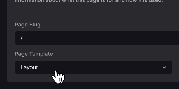 Assign template to page