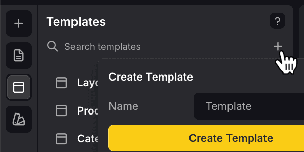 Create template button