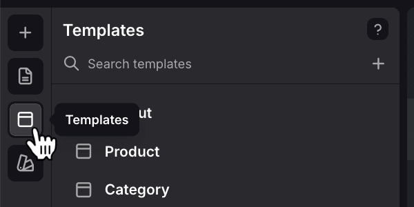 Open templates tab